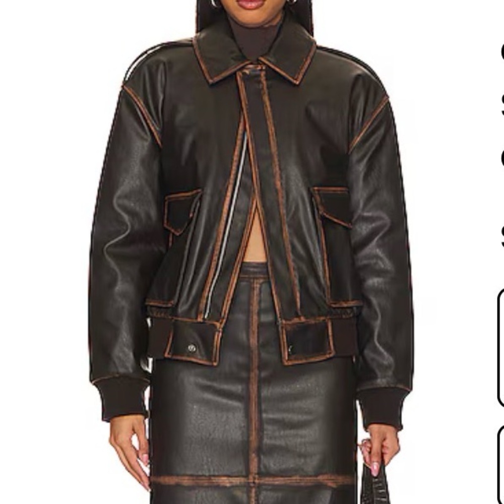 L'Academie Black and Brown Leather Jacket - Picture 3 of 8